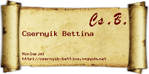 Csernyik Bettina névjegykártya